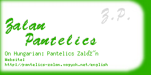 zalan pantelics business card